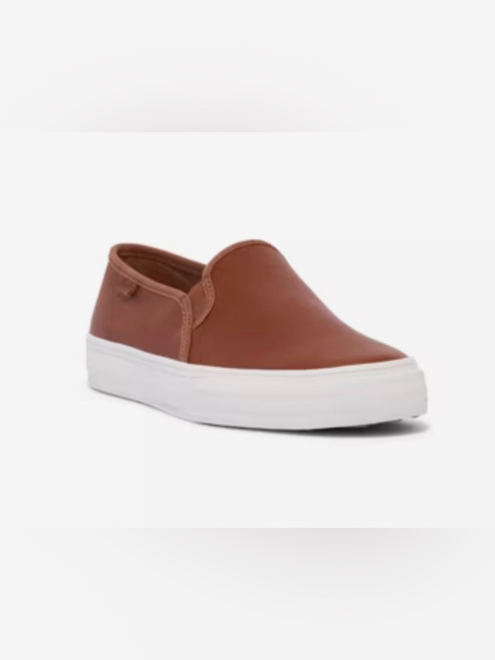 Keds Double Decker Leather Slip On Cognac 8